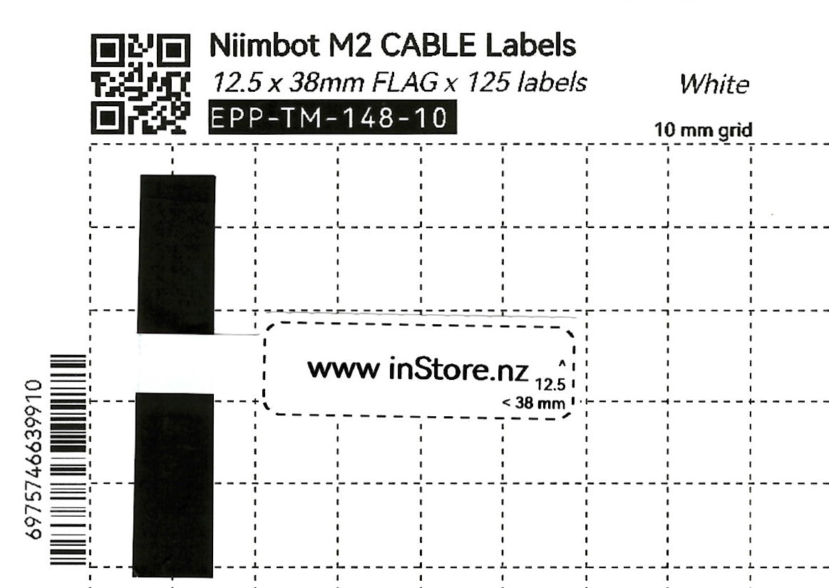 Nimbot Label Sizes Niimbot M2/M3 Labels - Wrap Flag PP - CLEARANCE STOCK – inStore Ltd