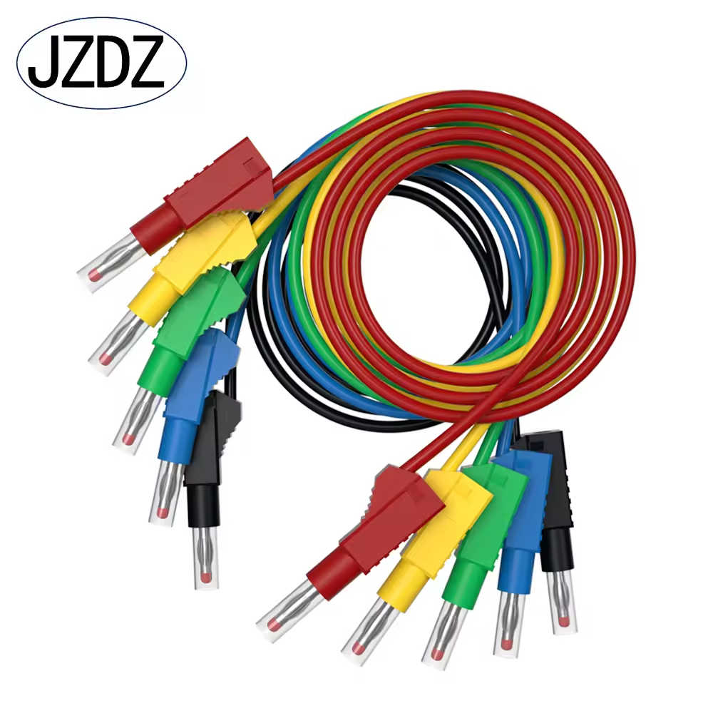 Stackable 4MM Banana Plug Male/Male Test Leads With Retractable Safety Shield