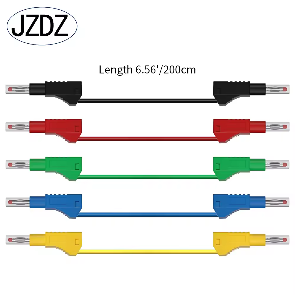 Stackable 4MM Banana Plug Male/Male Test Leads With Retractable Safety Shield