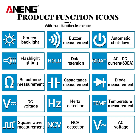 Aneng ST209 Clamp Multimeter - 6000 Counts