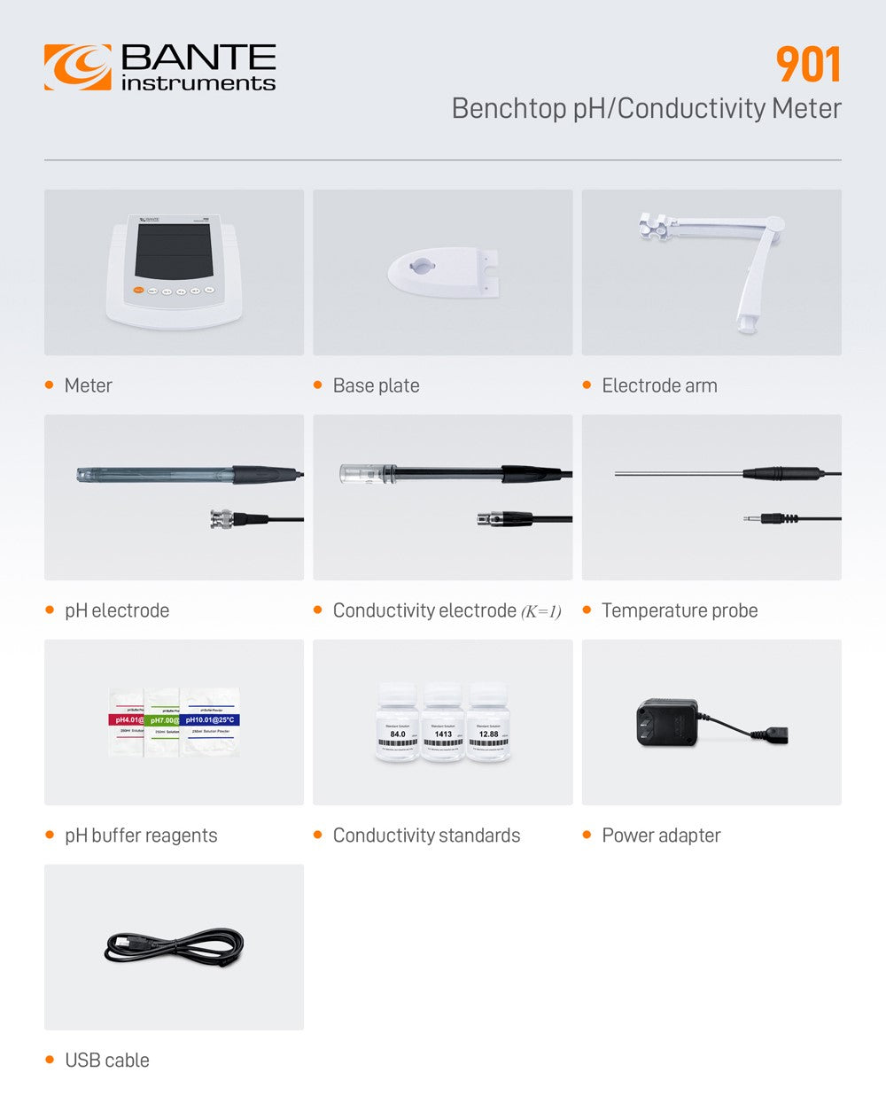 Bante 901 Benchtop Multiparameter pH/Conductivity Meter