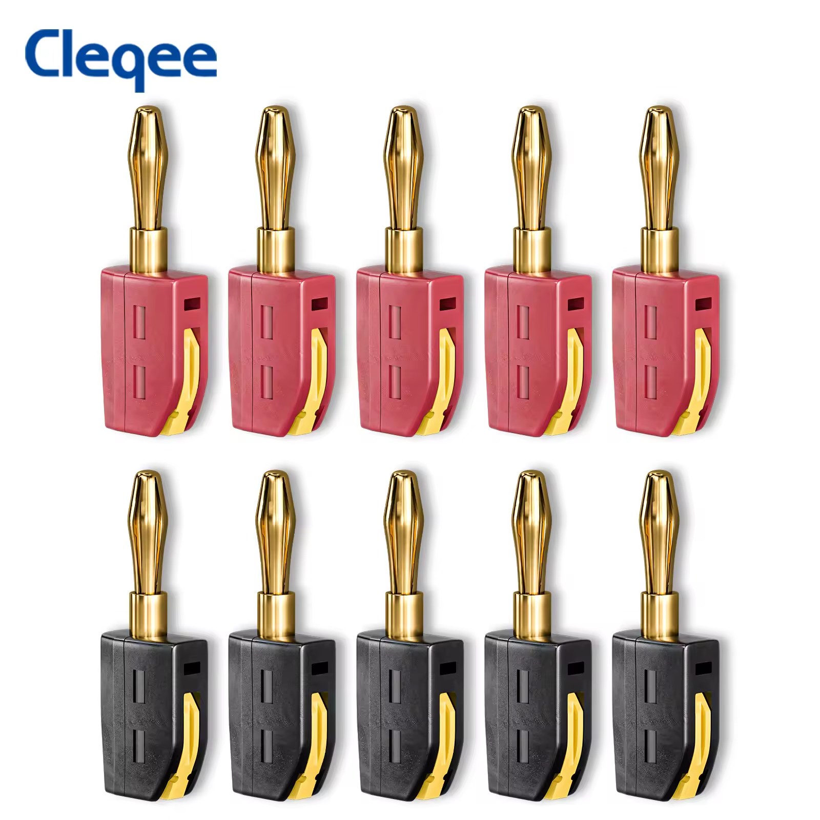 Cleqee P10064 Solderless 4mm Banana Plug - Lever Terminal 250V/32A