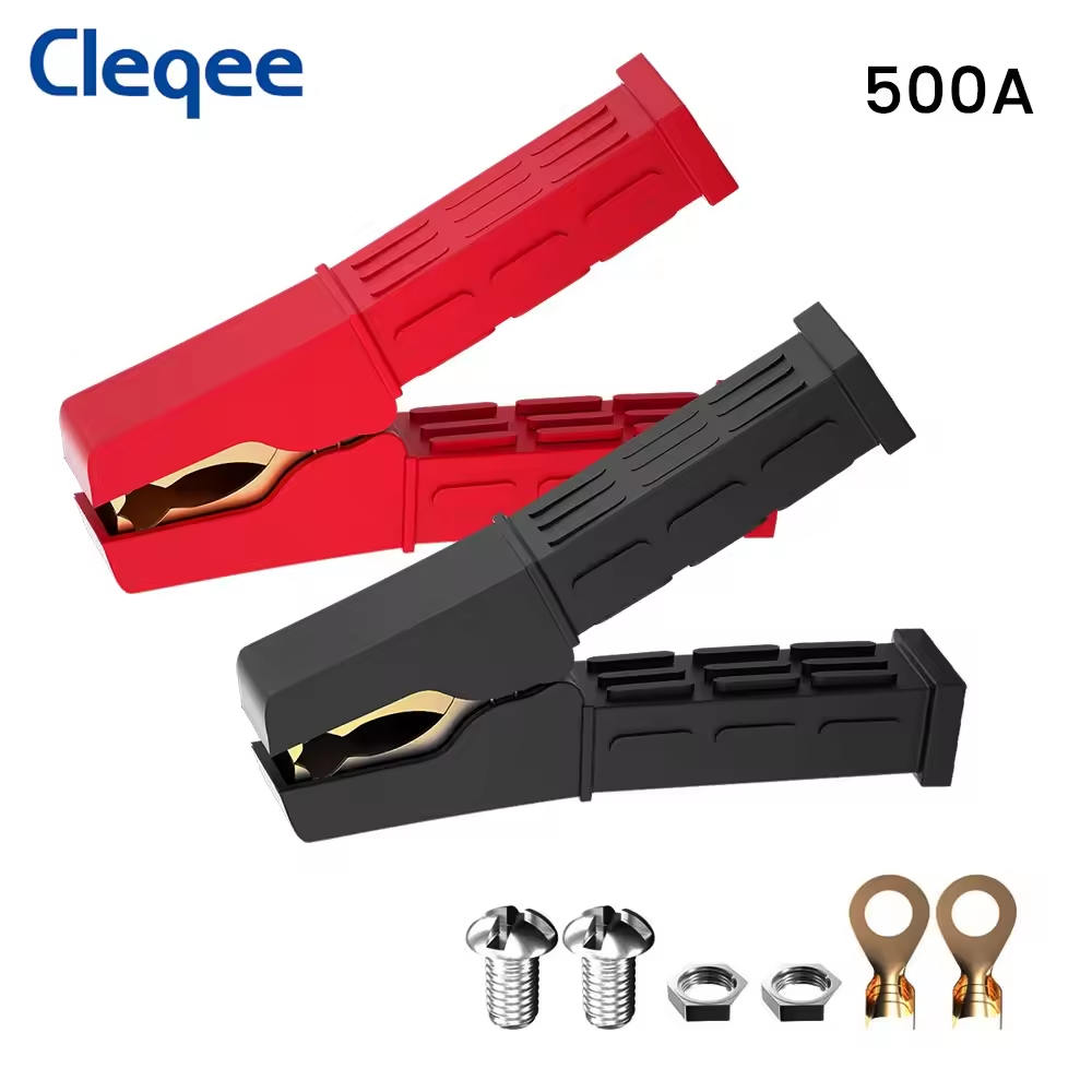 Cleqee P2010 / P2011 Heavy-Duty Copper Battery / Test / Welding Lead Clamps (500A / 1000A)