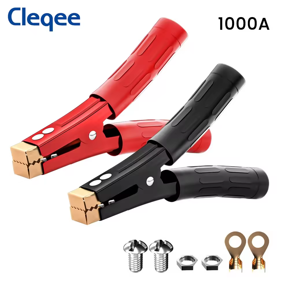 Cleqee P2010 / P2011 Heavy-Duty Copper Battery / Test / Welding Lead Clamps (500A / 1000A)
