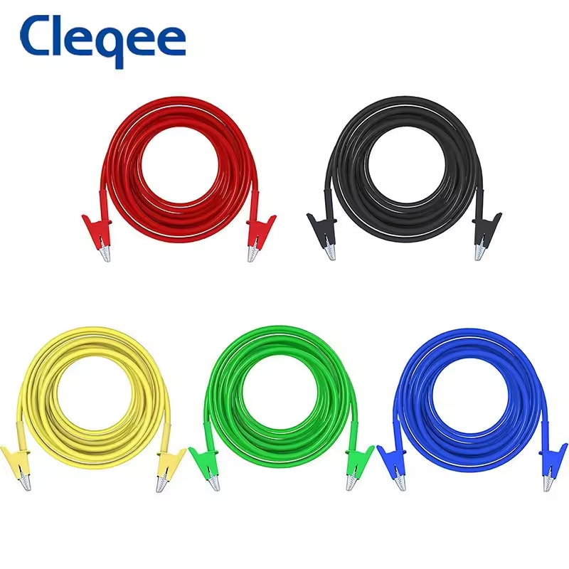 Cleqee P1024 5PCS-1m Alligator Clip Test Leads (1000V / 15A)