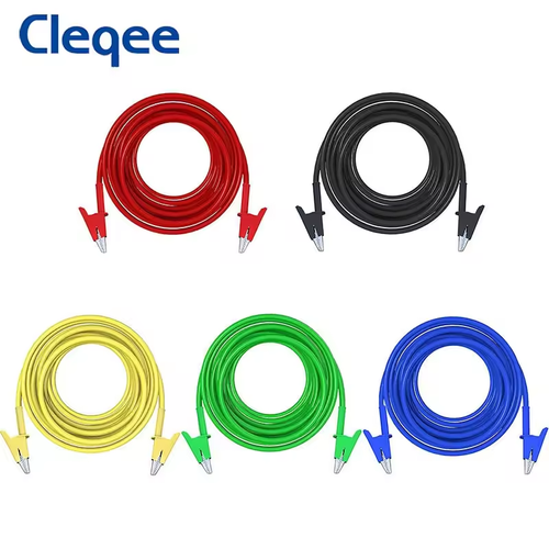 Cleqee P1024 5PCS-1m Alligator Clip Test Leads (1000V / 15A)