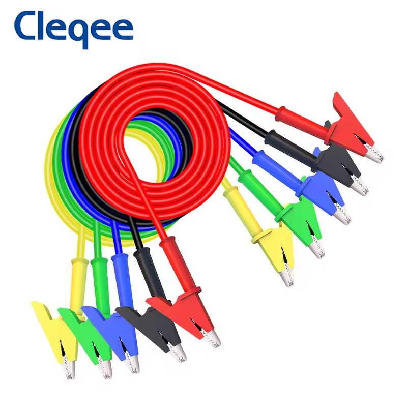 Cleqee P1024 5PCS-1m Alligator Clip Test Leads (1000V / 15A)