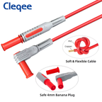Cleqee P1033 Multimeter Test Lead Set for use with Replaceable Probes – Soft PVC – CAT III 1000V / 10A