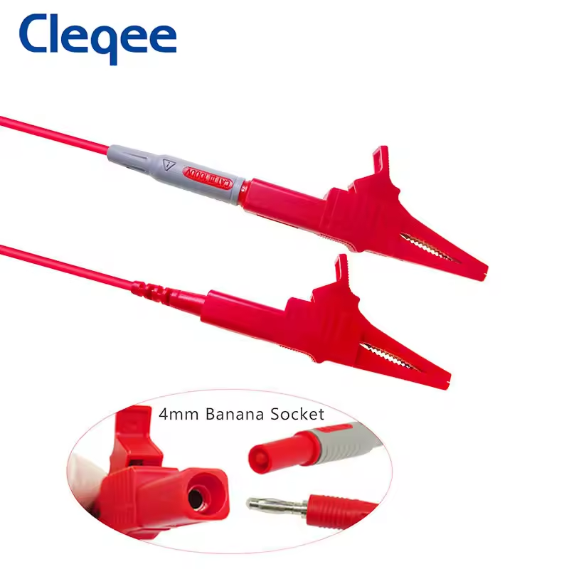 Cleqee P2003 - Heavy Duty Safety Alligator Clips CATIII 1000V 32A