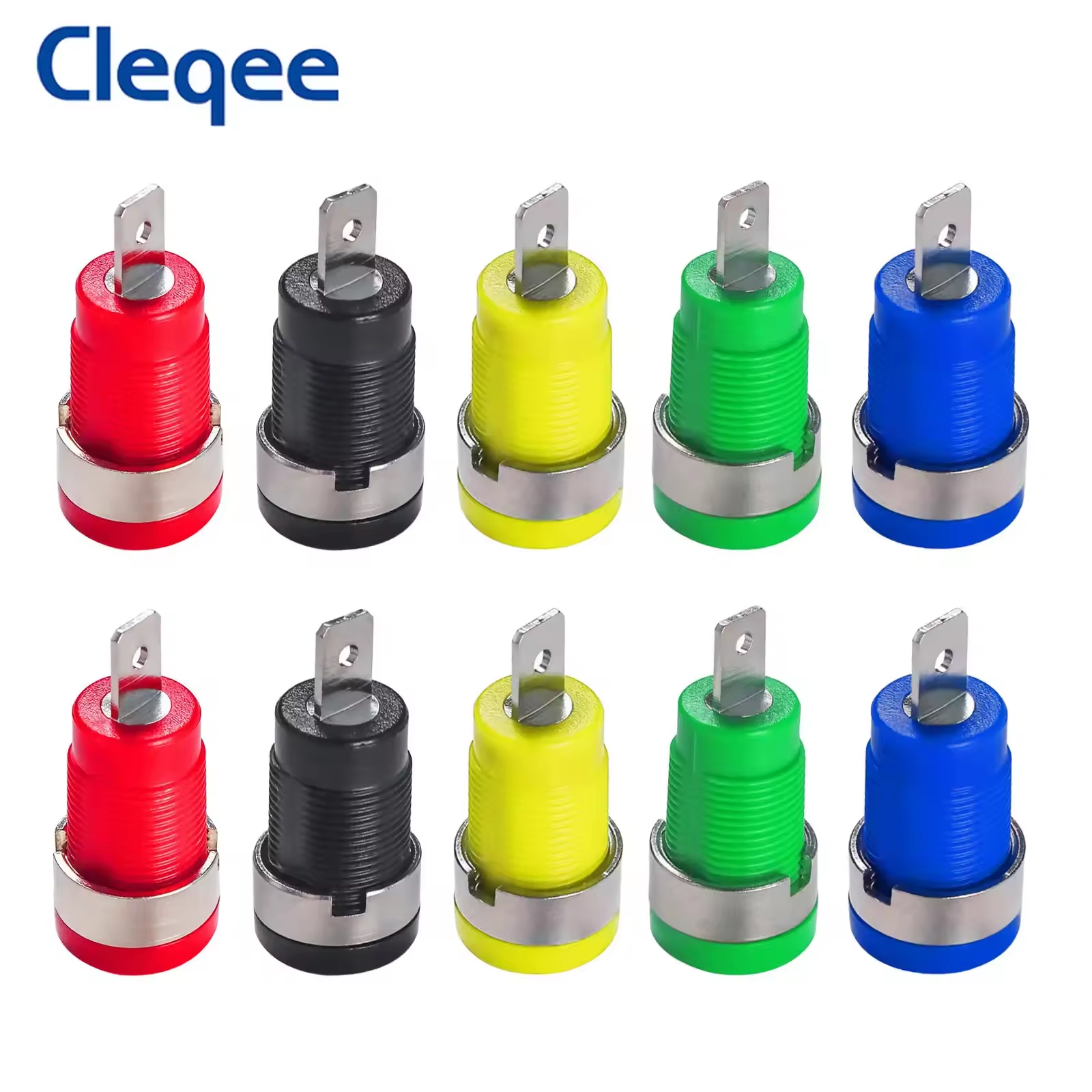 Cleqee P3007 Panel Mount 4mm Banana Socket | ABS 600V 32A