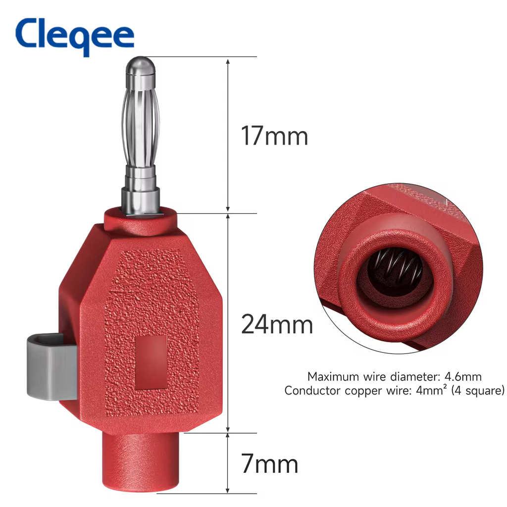 Cleqee P10067 Quick-Press 4mm Banana Connectors