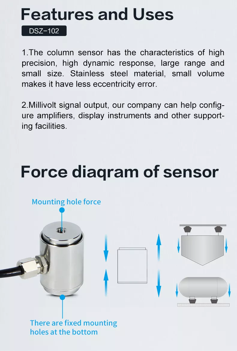 DYZ-102 Miniature Button Load Cell (10-50 kg)