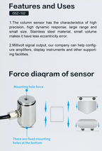 DYZ-102 Miniature Button Load Cell (10-50 kg)