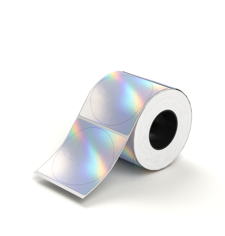 NIIMBOT M Series 50 mm Round PET Labels — Silver Holographic (150 Labels)