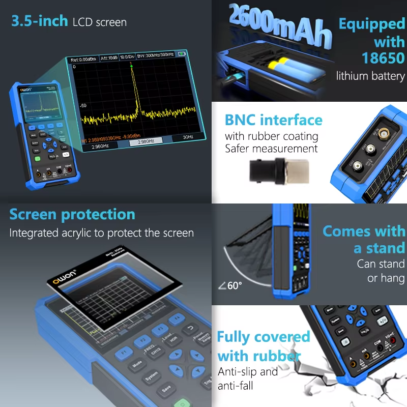 Owon HSA2307 - EMI Spectrum Analyser - Oscilloscope - Precision Multimeter