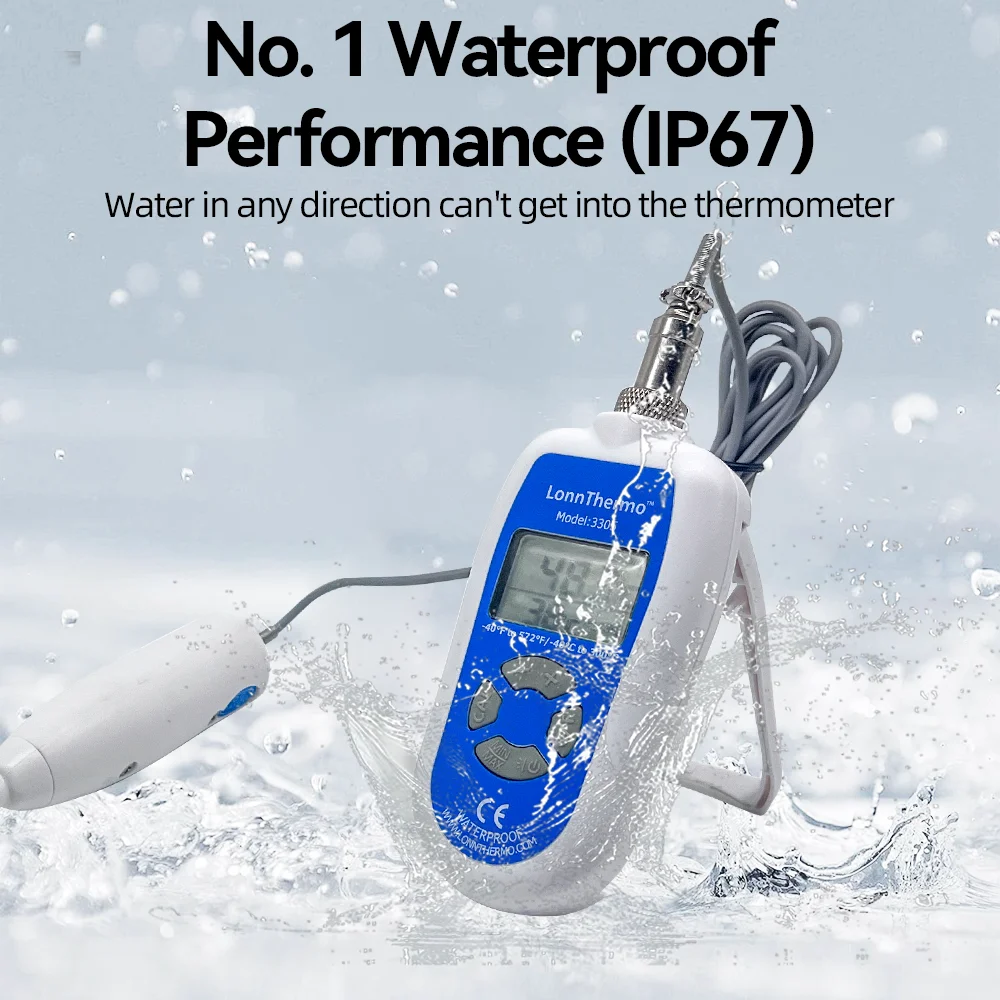 WENMEICE LDT-3305 Digital Lab Thermometer with External Probe