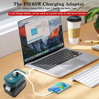 65W USB Li-Ion Battery Power Adaper - Milwaukee/Makita/Dewalt