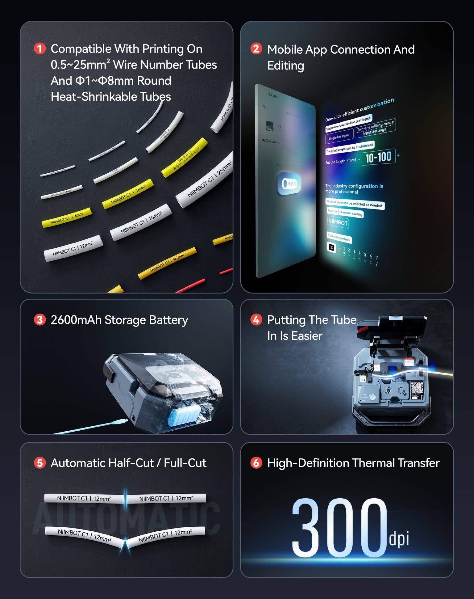 Niimbot C1 Portable Smart Wire Label Printer