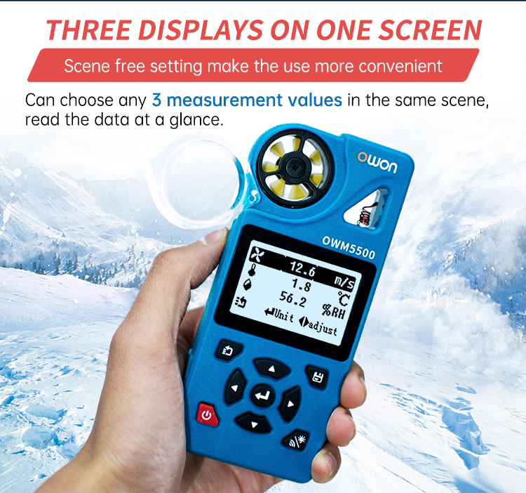 Owon OMW5500 Smart Digital Anemometer (7-in-1)