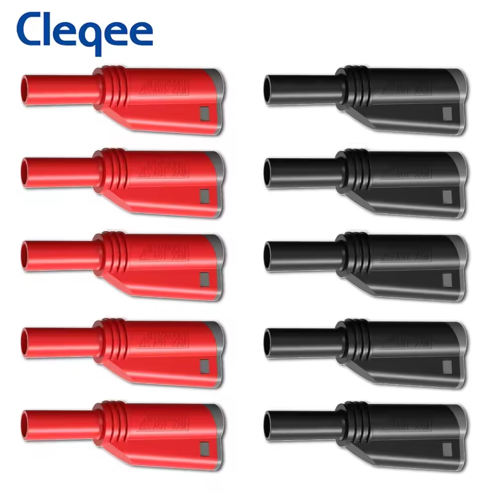 Cleqee P3005 Fully Shrouded 4mm Safety Banana Plug | CAT III 1000V - 10pcs