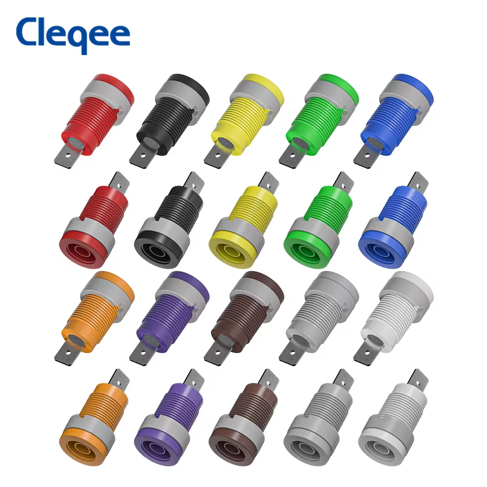 Cleqee 40018A Panel Mount 4mm Safety Banana Socket – Nylon 1000V / 32A