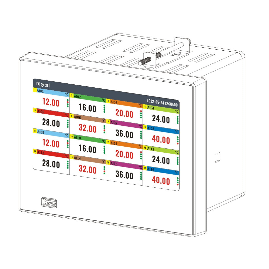Supmea RN5500 16-Channel Touch Screen Paperless Recorder