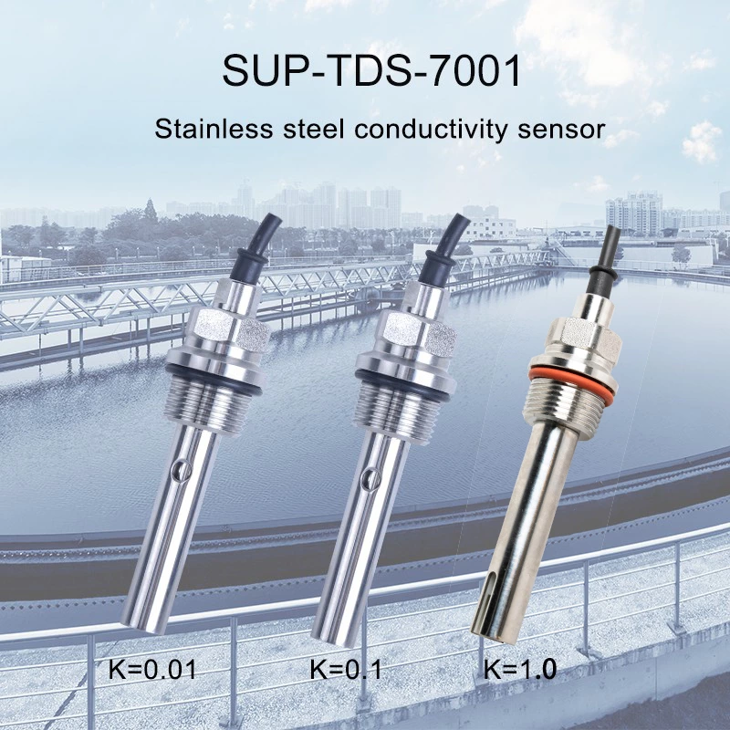Supmea SUP-TDS7001 Series Stainless Steel 2-Pole Conductivity Sensors with PT1000