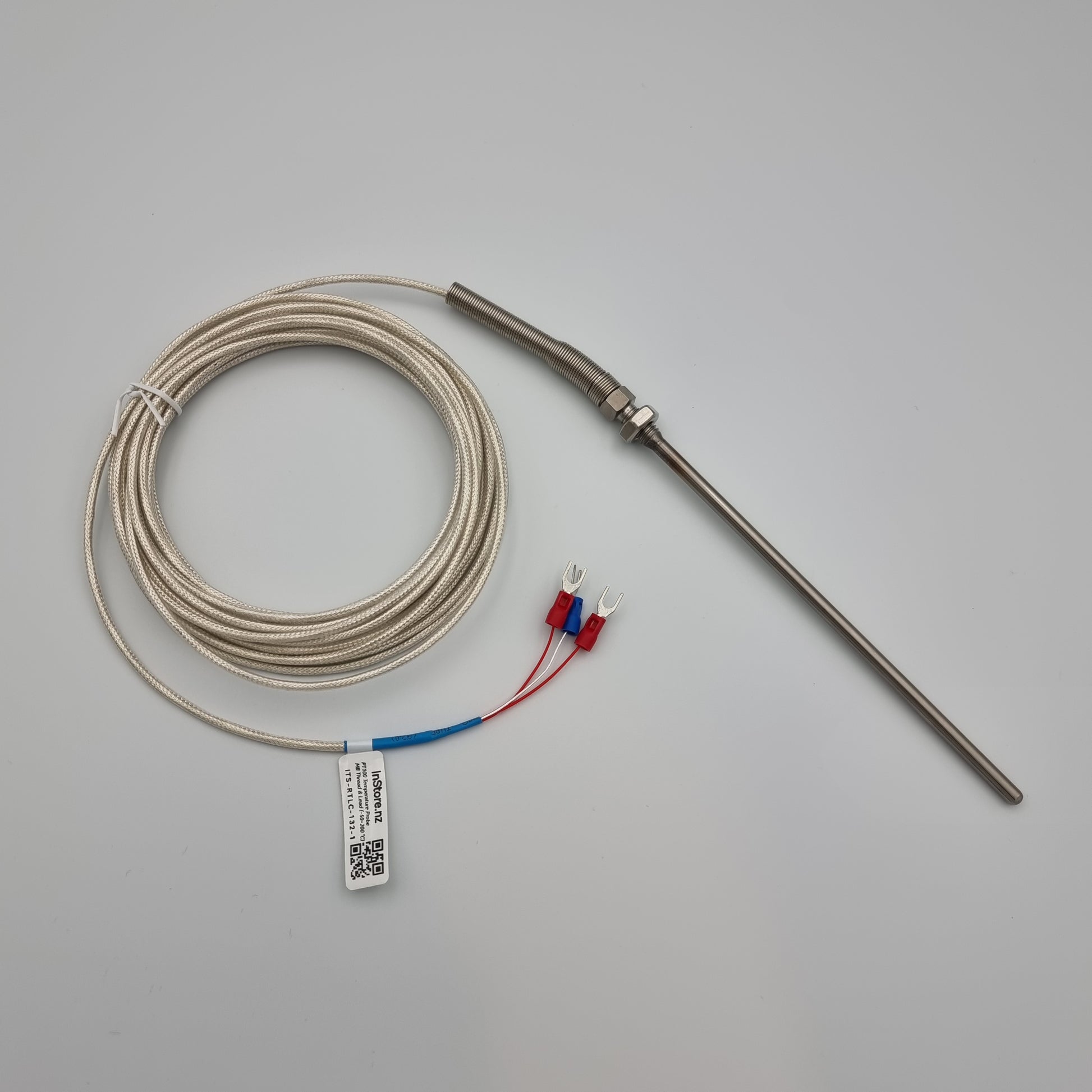 PT100 Temperature Probe with M8 Thread and PTFE lead [-50...200°C ...