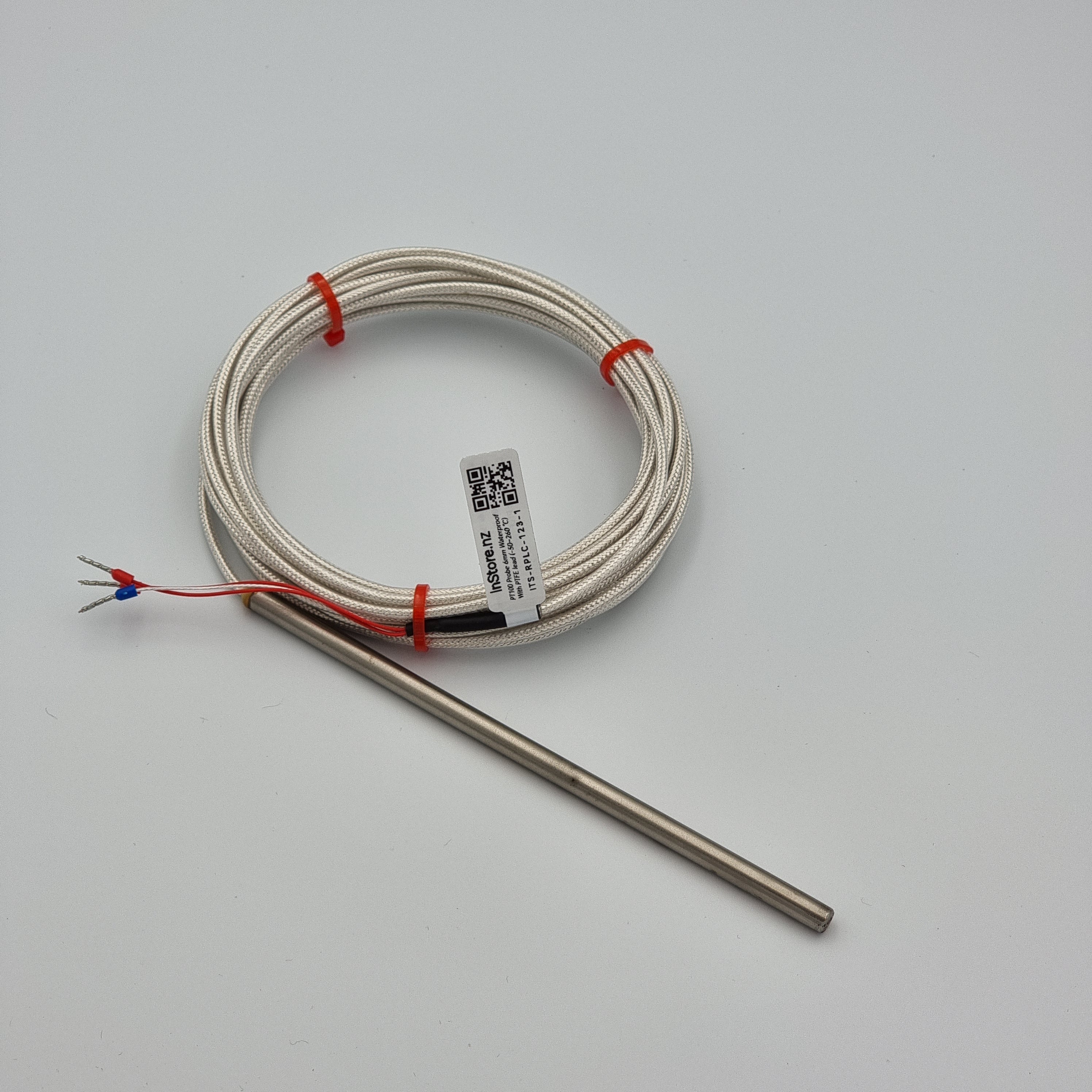 PT100 Probe 6mm Waterproof with PTFE lead [-50...260°C]