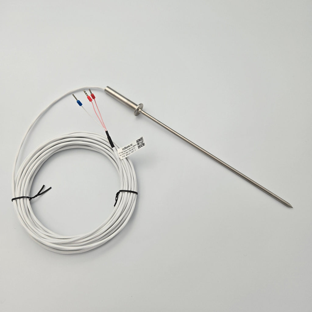 PT100 Sharp Food Probe 4x200mm with PTFE lead [-80...260°C]