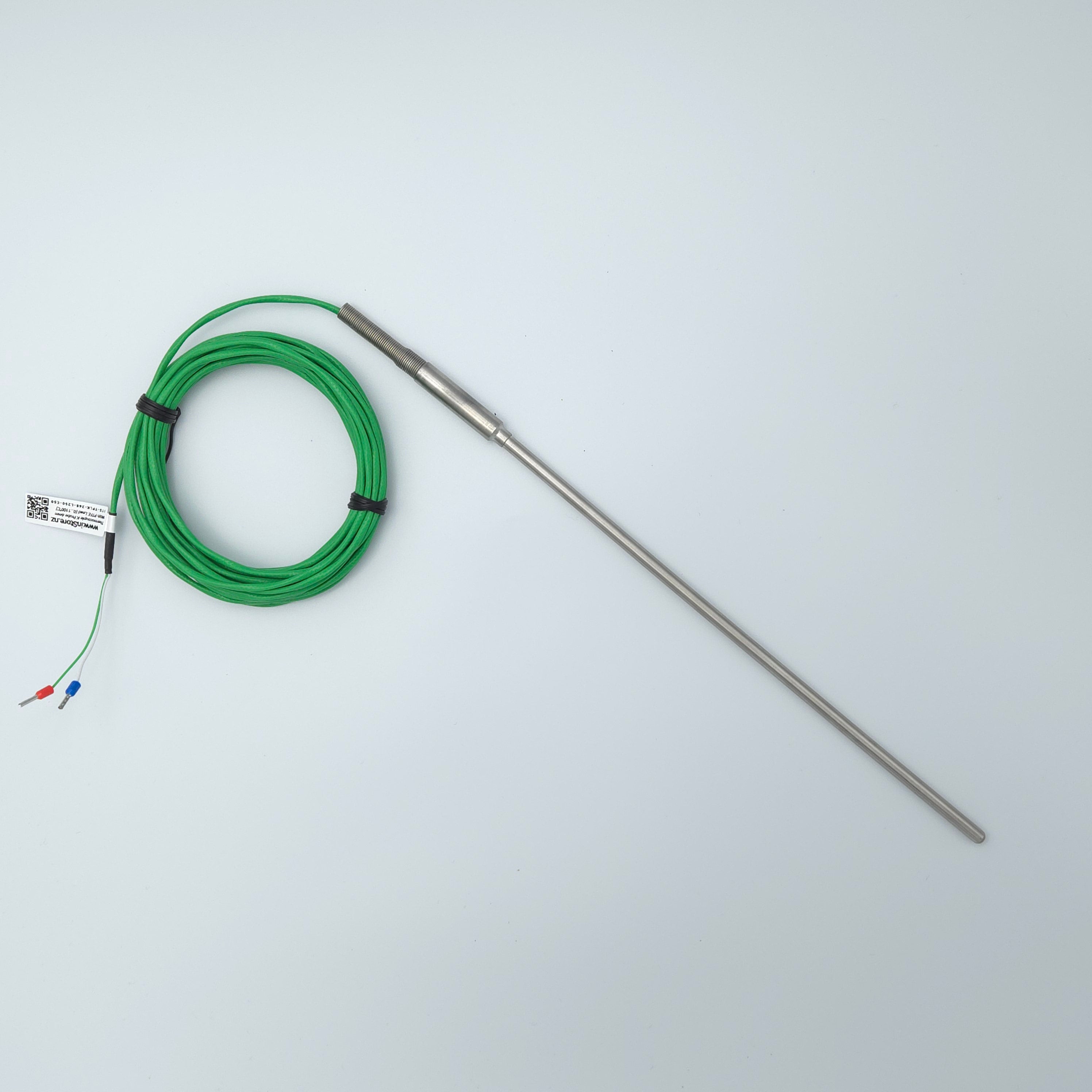 Thermocouple Type K Probe 6mm Waterproof with PTFE Lead [0...1100°C]
